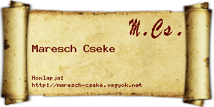 Maresch Cseke névjegykártya